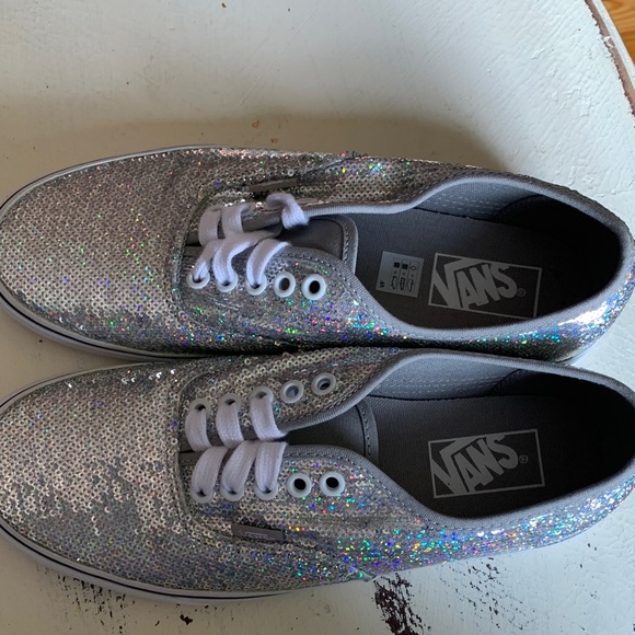 Vans Shimmering Silver Glitter Shoes - Picture 7 of 7